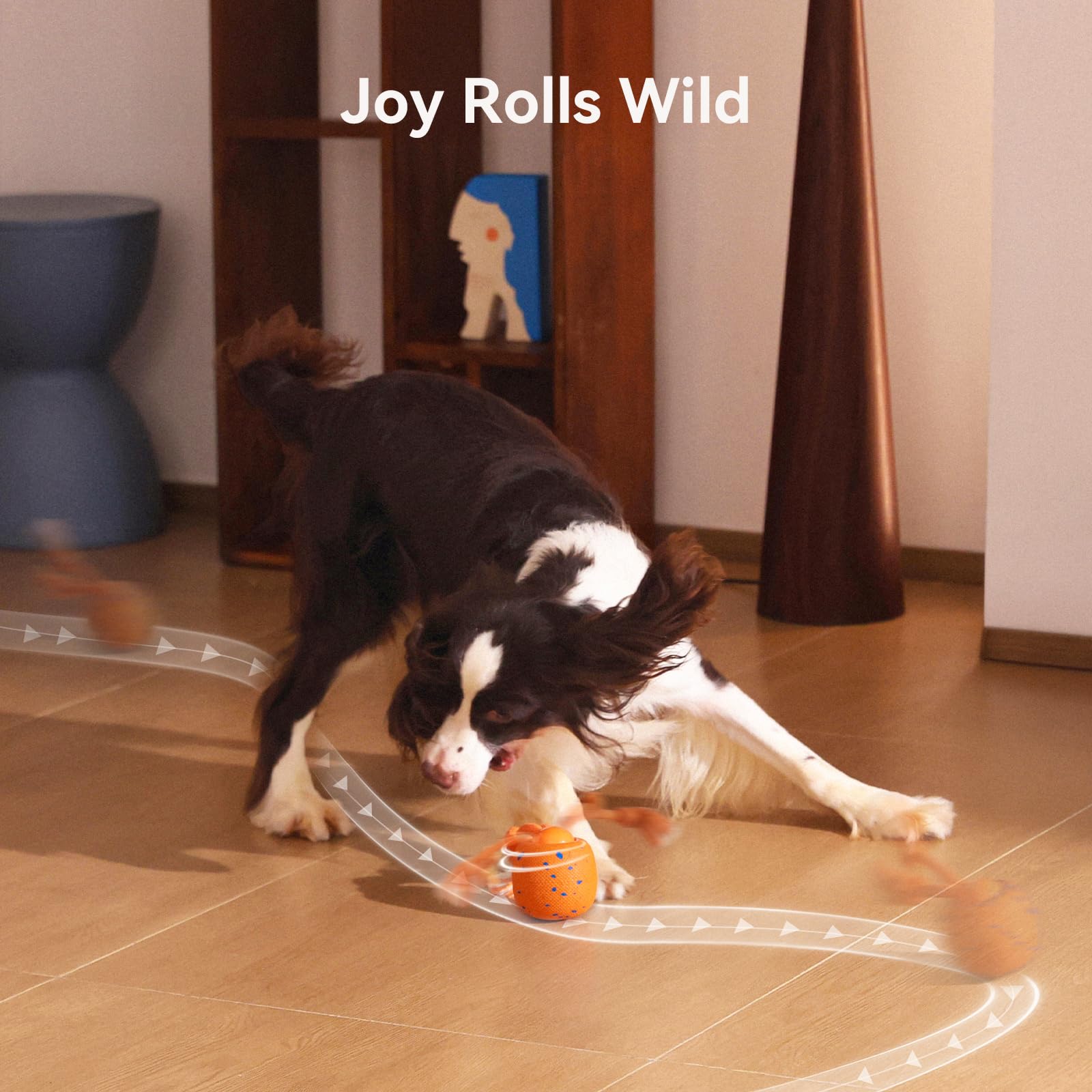 Cheerble Smart Interactive Dog Toy, Wicked Ball Rolly, Automatic Moving, Bouncing, Rotating, E-TPU Material, Active Rolling Interactive Dog Ball for Medium and Large Dogs (Blue)