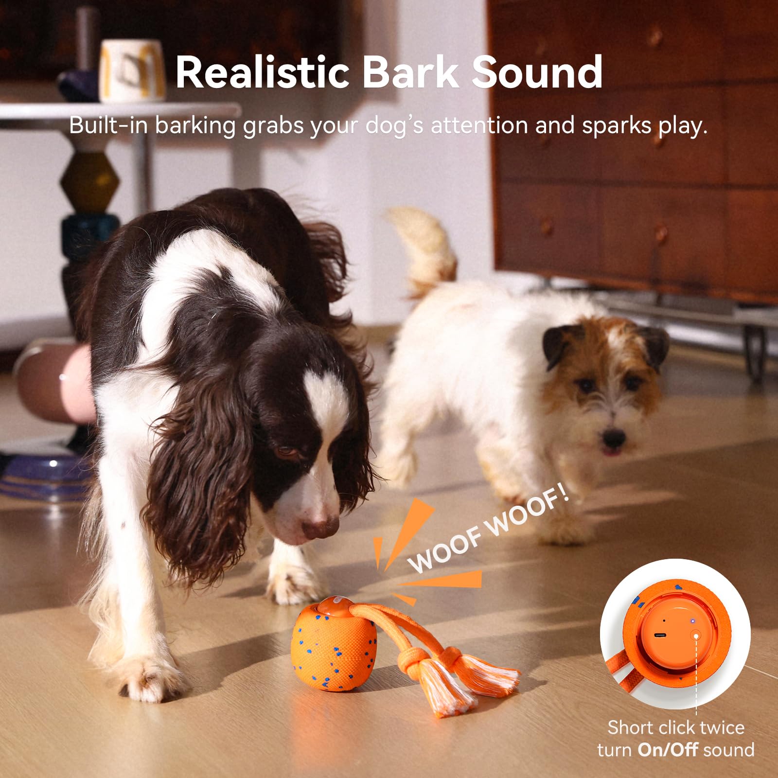 Cheerble Smart Interactive Dog Toy, Wicked Ball Rolly, Automatic Moving, Bouncing, Rotating, E-TPU Material, Active Rolling Interactive Dog Ball for Medium and Large Dogs (Blue)