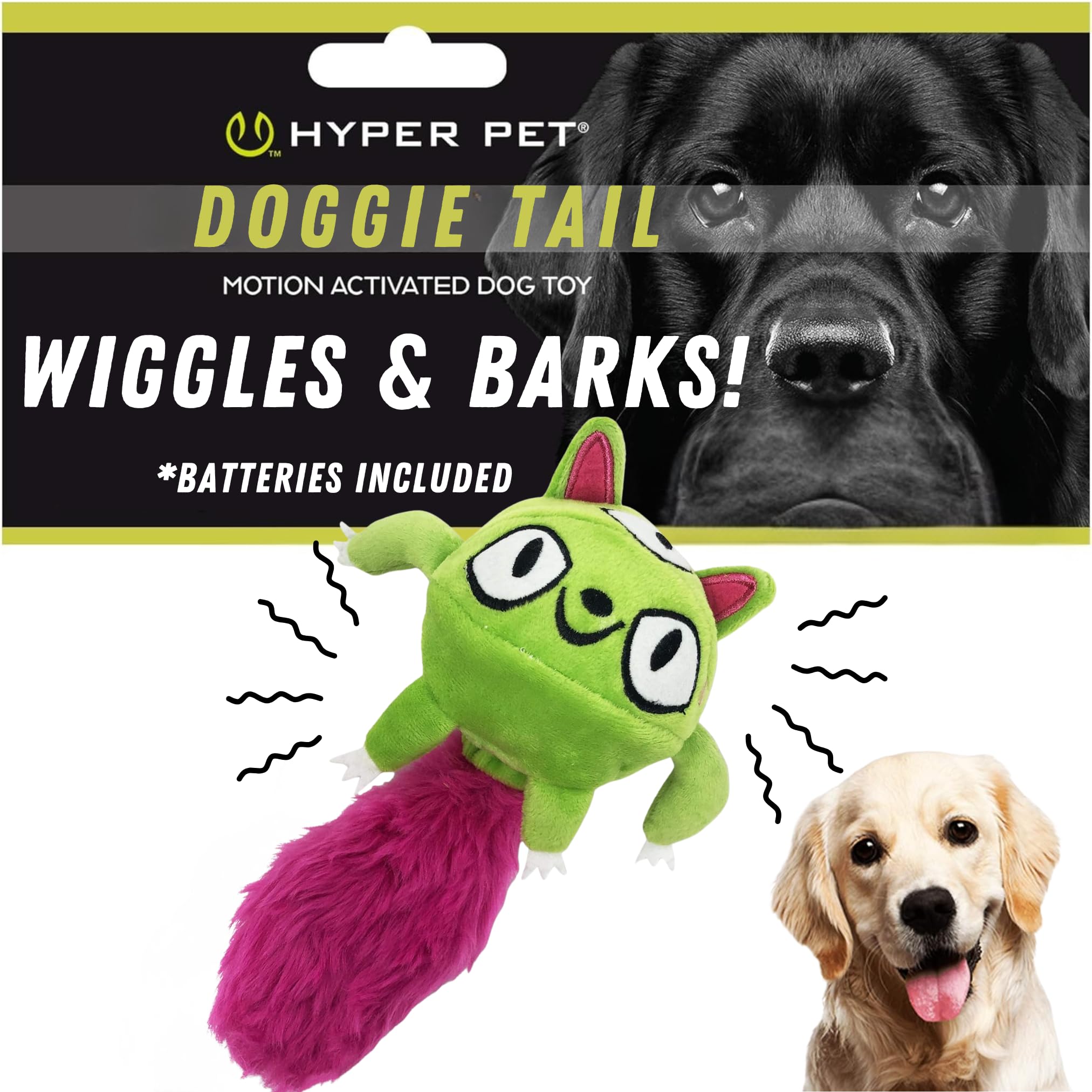 Hyper Pet Doggie Tail & Unicorn Pal Interactive Plush Dog Toys - 2 Pack Value Pack (Interactive Toy that Wiggles, Vibrates & Barks Dog Toys for Boredom & Stimulating Play) Colors May Vary