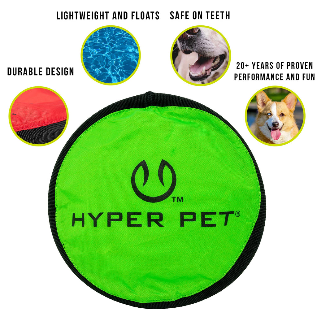 Hyper Pet Flippy Flopper 9" Flying Disc Soft Dog Toy, Floats in Water & Safe on Teeth, for All Breeds, Pack of 5 (Colors May Vary)